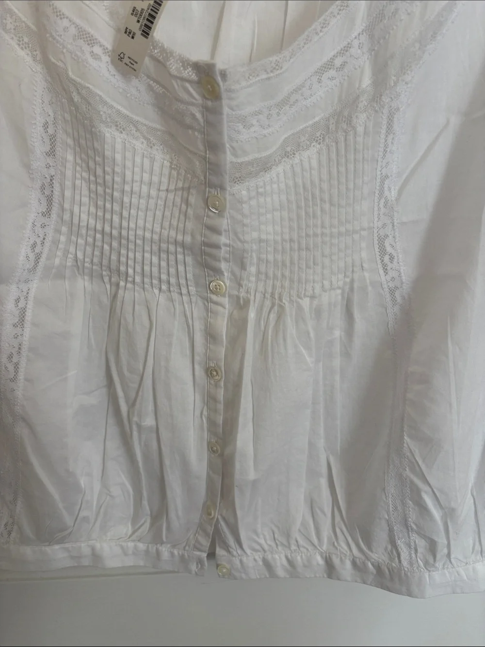 NWT Madewell Lace-Insert Pintuck Sleeveless Top - Picture 4 of 8